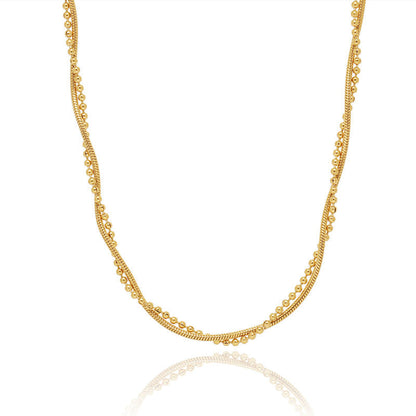 18k Gold Plated Twisted Beaded Chain