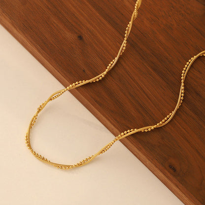 18k Gold Plated Twisted Beaded Chain
