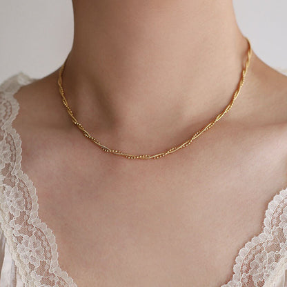 18k Gold Plated Twisted Beaded Chain