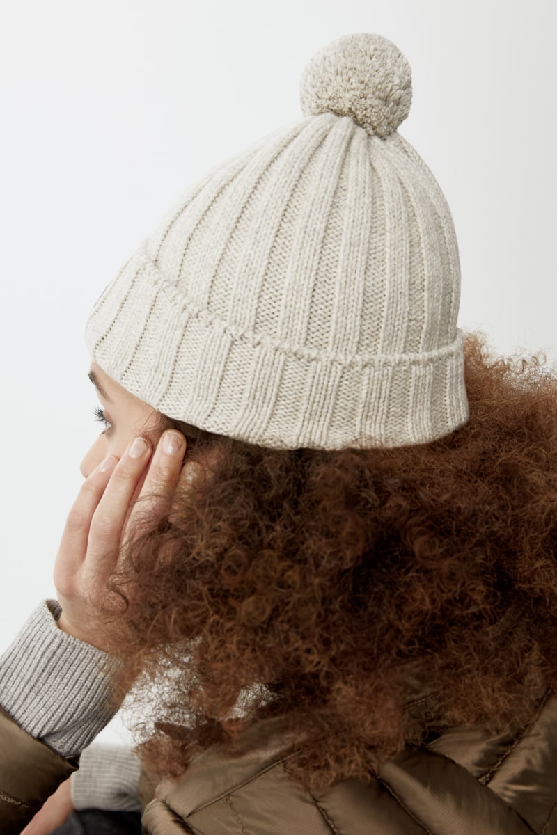 Pom Cashmere Beanie Ribbed