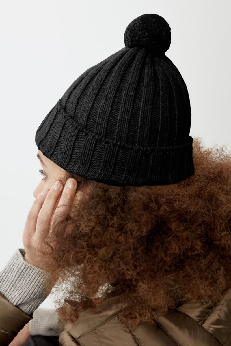 Pom Cashmere Beanie Ribbed